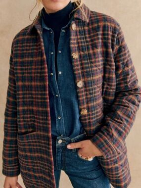 Sezane Will jacket in Ivan Burgundy tartan medium